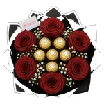 Ramo Amor con 6 Rosas y 6 Ferrero