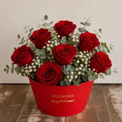 Canasta con 10 Rosas
